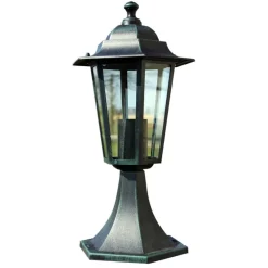 Luminaires-vidaXL Lampe de jardin Vert foncé/Noir Aluminium