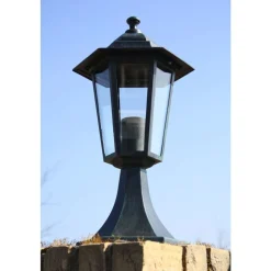 Luminaires-vidaXL Lampe de jardin Vert foncé/Noir Aluminium