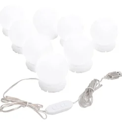 Luminaires-vidaXL Lampe de miroir avec 8 ampoules LED Blanc chaud et blanc froid