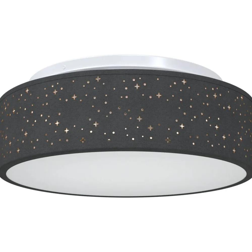 Luminaires-vidaXL Lampe de plafond 38 x 38 x 13,5 cm tissu Noir