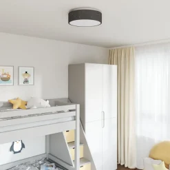 Luminaires-vidaXL Lampe de plafond 38 x 38 x 13,5 cm tissu Noir