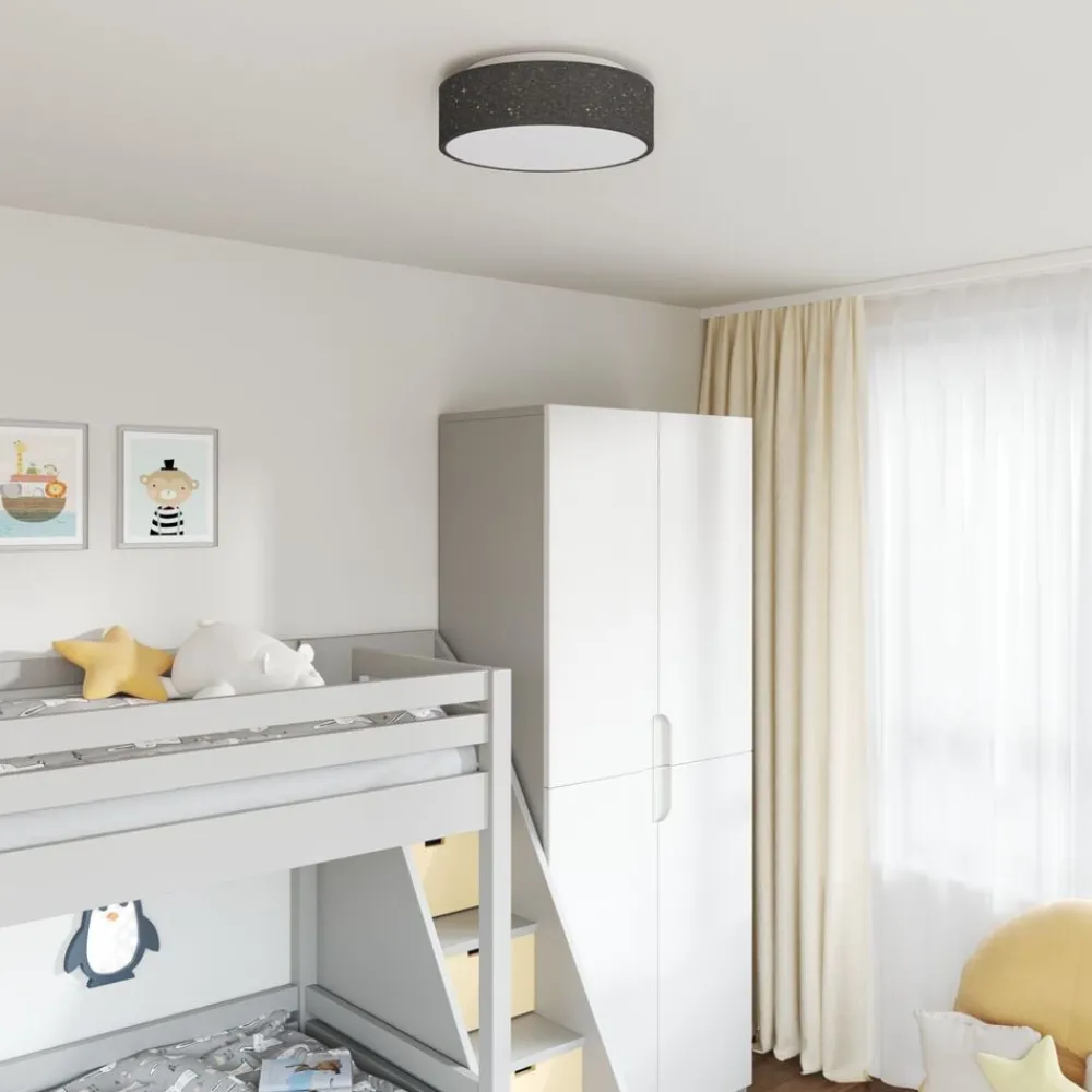 Luminaires-vidaXL Lampe de plafond 38 x 38 x 13,5 cm tissu Noir