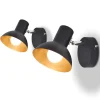 vidaXL Lampe murale 2 pcs pour 2 ampoules E27 Noir et doré
