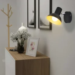 vidaXL Lampe murale 2 pcs pour 2 ampoules E27 Noir et doré