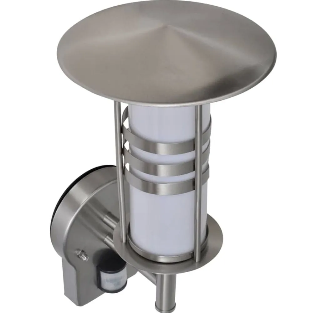 vidaXL Lampe murale avec capteur Acier inoxydable Forme de pagode