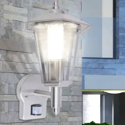 Luminaires-vidaXL Lampe murale extérieure avec capteur Acier inoxydable