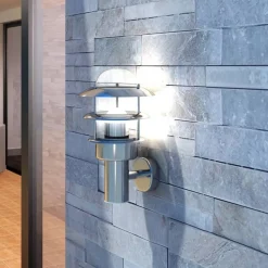 Luminaires-vidaXL Lampe murale LED de patio Acier inoxydable