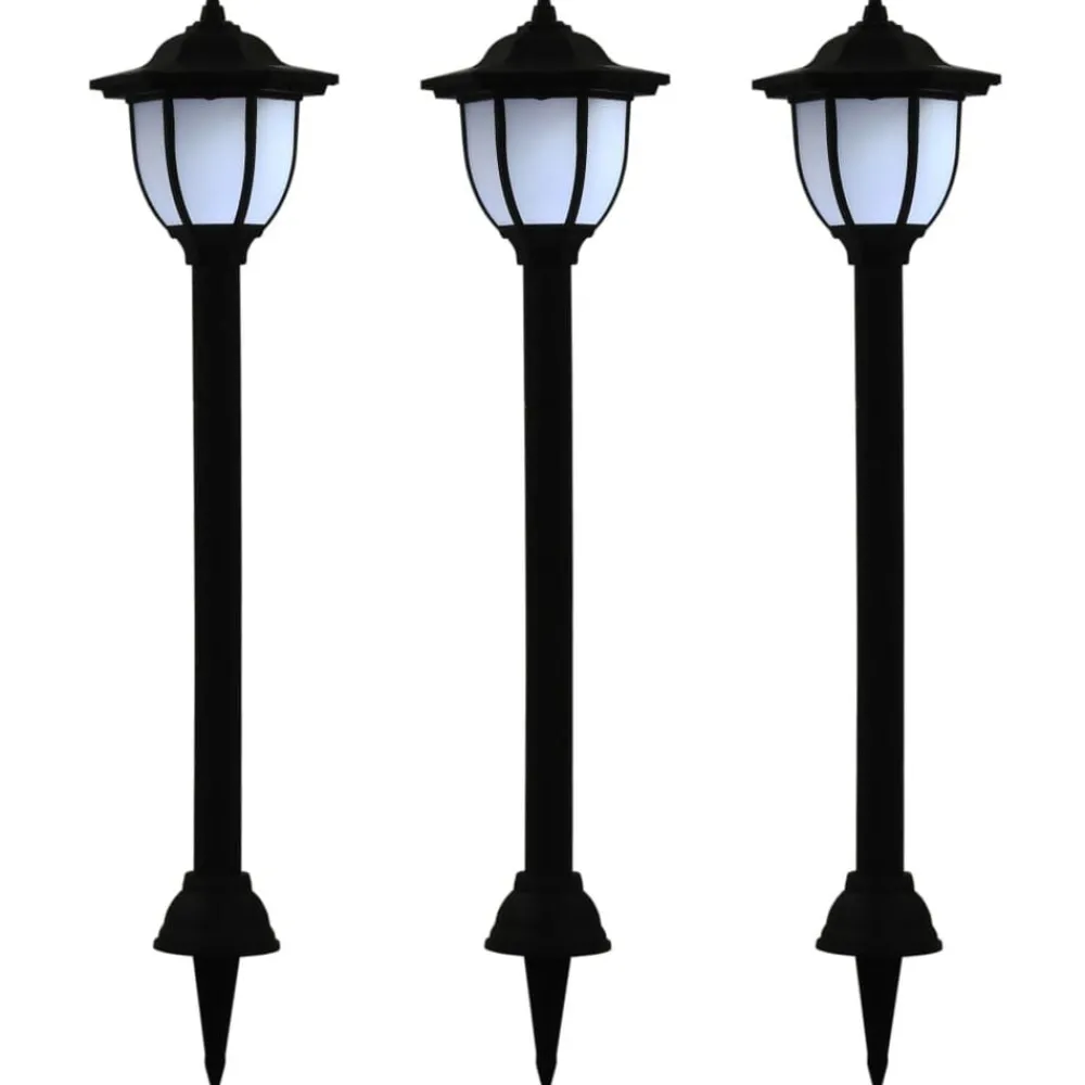 Luminaires-vidaXL Lampe solaire à LED d'extérieur 3 pcs Noir
