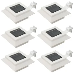 Luminaires-vidaXL Lampe solaire à LED carrée d'extérieur 6 pcs 12 cm Blanc