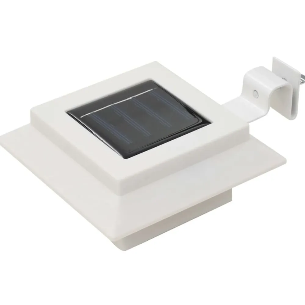 Luminaires-vidaXL Lampe solaire à LED carrée d'extérieur 6 pcs 12 cm Blanc