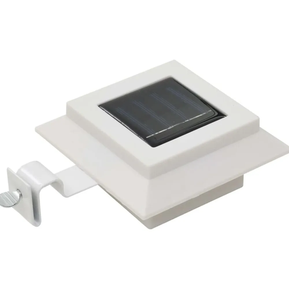 Luminaires-vidaXL Lampe solaire à LED carrée d'extérieur 6 pcs 12 cm Blanc