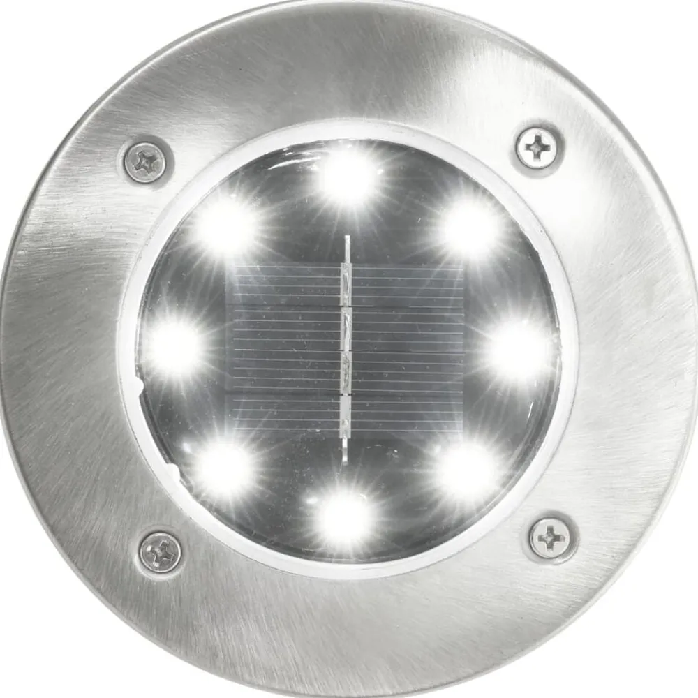 Luminaires-vidaXL Lampe solaire au sol 8 pcs Lumières LED hes Blanc