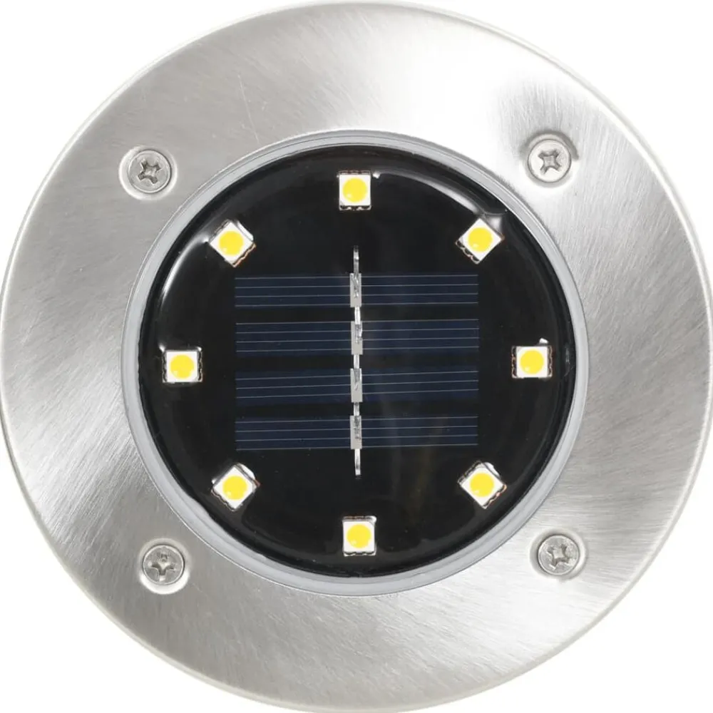 Luminaires-vidaXL Lampe solaire au sol 8 pcs Lumières LED hes Blanc