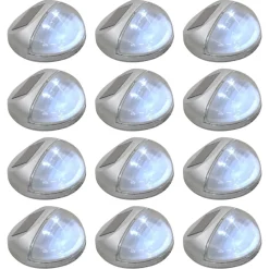 vidaXL Lampe solaire murale à LED d'extérieur 12 pcs Rond é