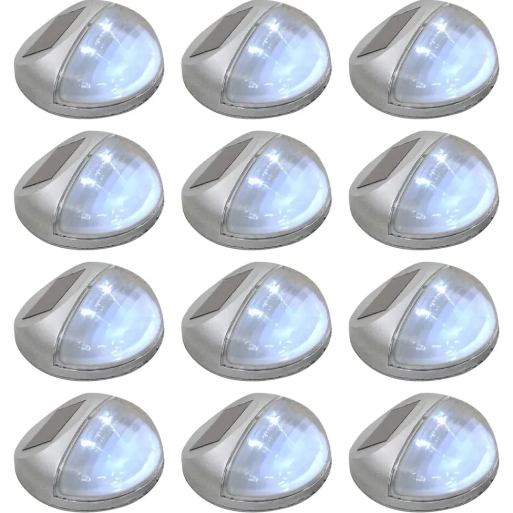 vidaXL Lampe solaire murale à LED d'extérieur 12 pcs Rond é