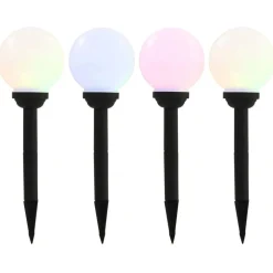 vidaXL Lampe solaire sphérique LED de jardin 4 pcs 15 cm RVB