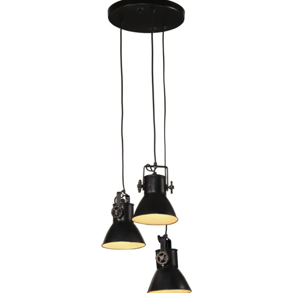 Luminaires-vidaXL Lampe suspendue 25 W 30x30x100 cm E27 Noir