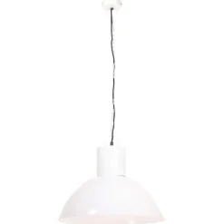 Luminaires-vidaXL Lampe suspendue 25 W Rond 48 cm E27 Blanc