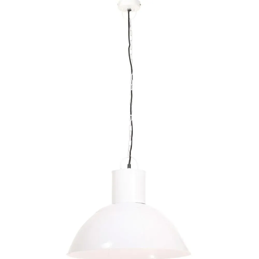Luminaires-vidaXL Lampe suspendue 25 W Rond 48 cm E27 Blanc
