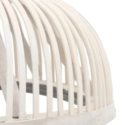 Luminaires-vidaXL Lampe suspendue Bambou 40 W 34x14,5 cm Demi-cercle E27 blanc de chaux