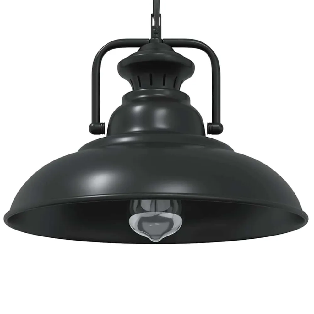 vidaXL Lampe suspendue E27 noir Ø 31 cm fer