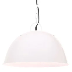 Luminaires-vidaXL Lampe suspendue industrielle vintage 25 W Rond 41 cm E27 Blanc
