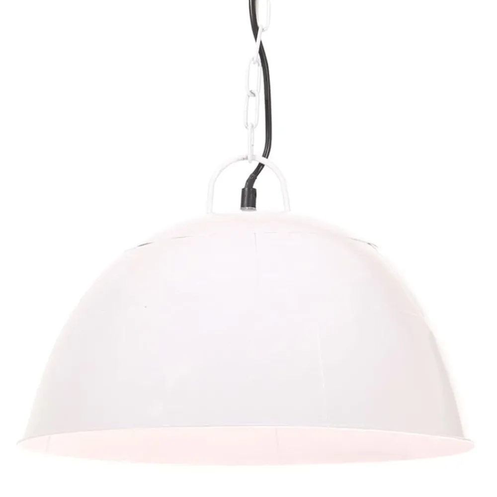 Luminaires-vidaXL Lampe suspendue industrielle vintage 25 W Rond 41 cm E27 Blanc