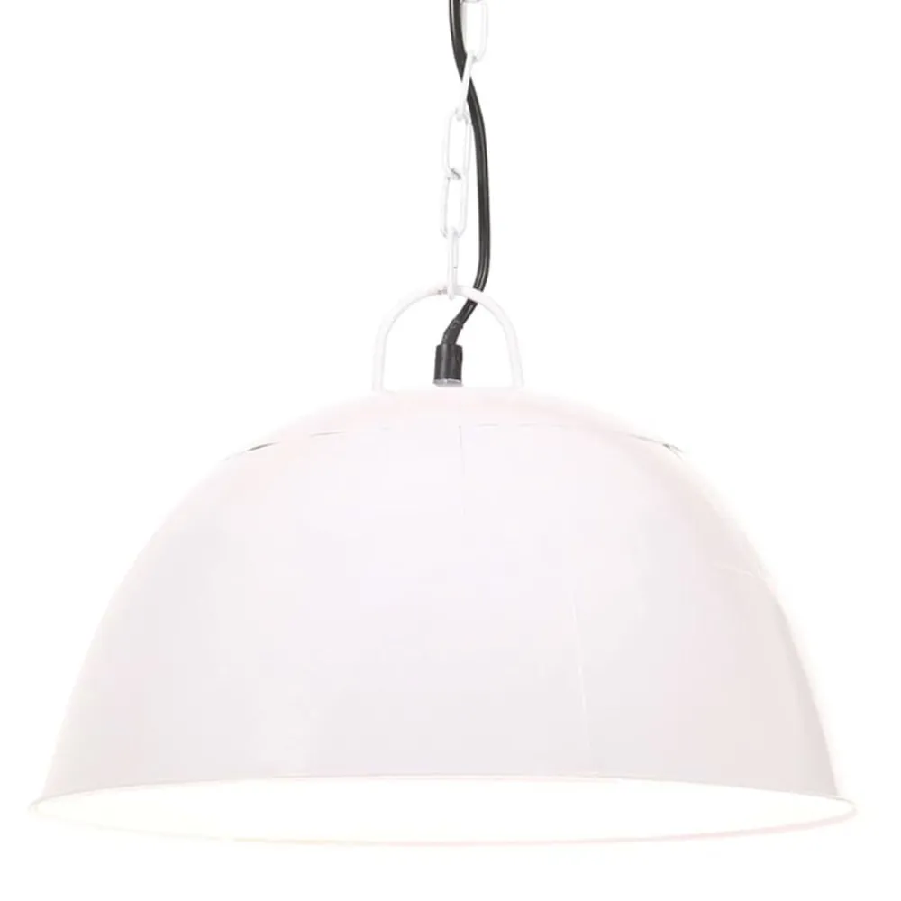 Luminaires-vidaXL Lampe suspendue industrielle vintage 25 W Rond 41 cm E27 Blanc
