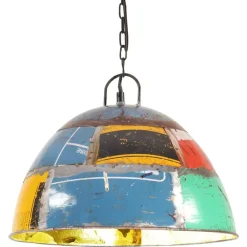 Luminaires-vidaXL Lampe suspendue industrielle vintage 25W Rond 41 cm Multicolore