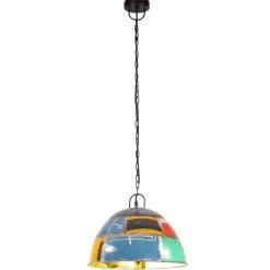 Luminaires-vidaXL Lampe suspendue industrielle vintage 25W Rond 41 cm Multicolore