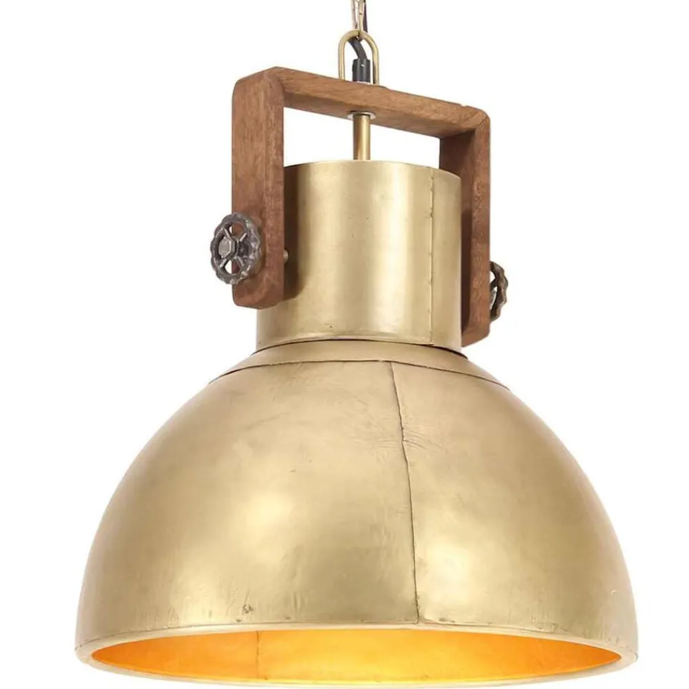 Luminaires-vidaXL Lampe suspendue industrielle 25 W Rond 40 cm E27 Laiton