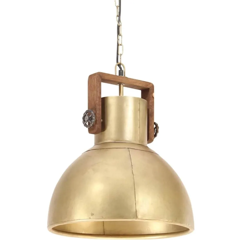 Luminaires-vidaXL Lampe suspendue industrielle 25 W Rond 40 cm E27 Laiton