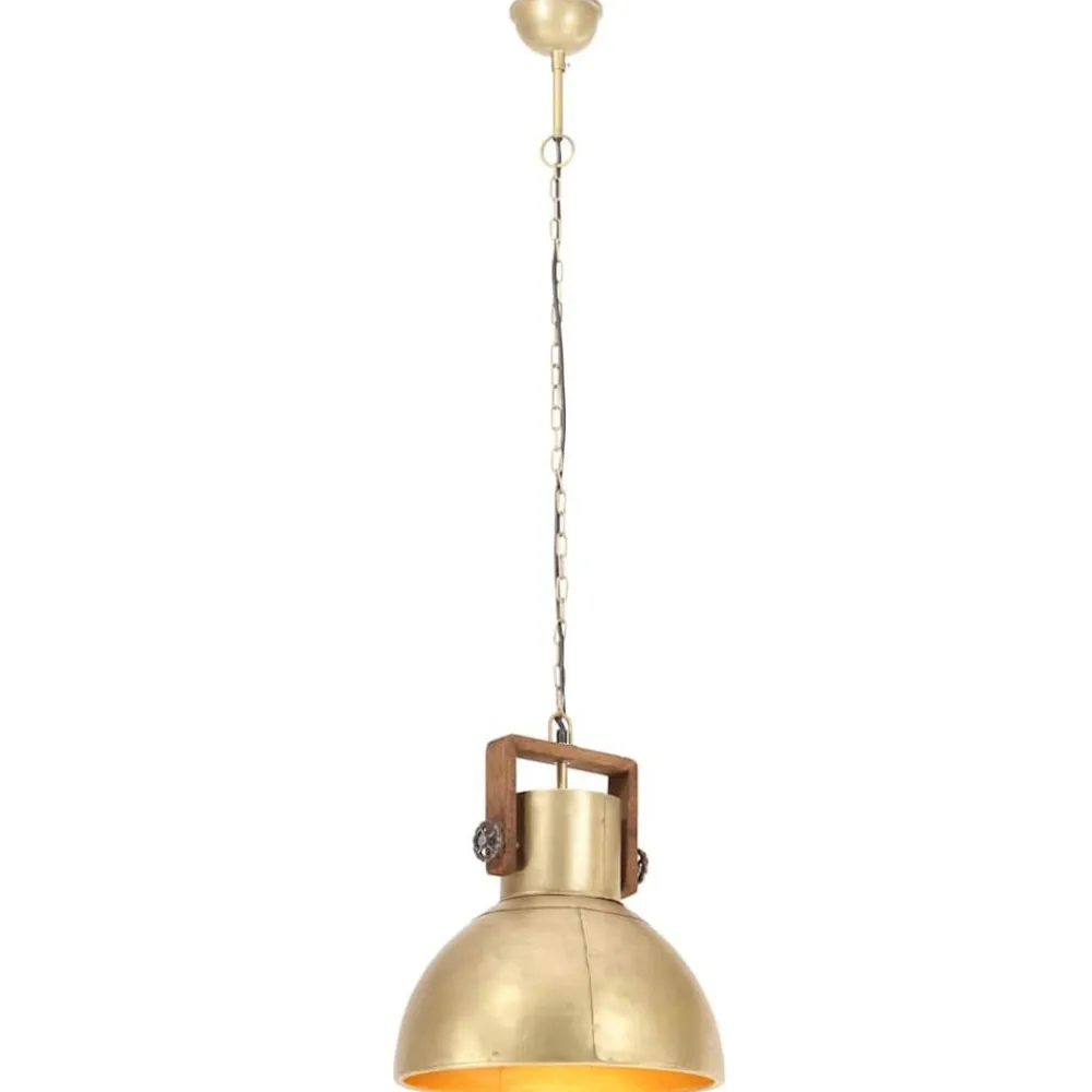 Luminaires-vidaXL Lampe suspendue industrielle 25 W Rond 40 cm E27 Laiton