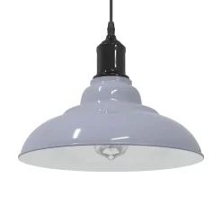 Luminaires-vidaXL Lampe suspendue réglable hauteur E27 Ø 31cm métal Gris brillant