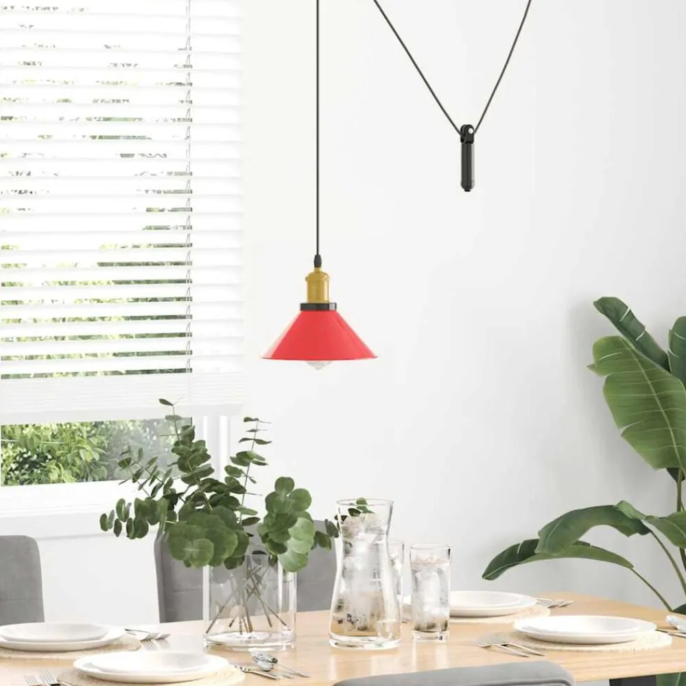 vidaXL Lampe suspendue réglable hauteur E27 Ø22cm métal