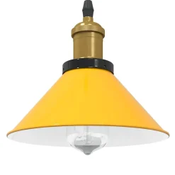 Luminaires-vidaXL Lampe suspendue réglable hauteur E27 Ø22cm métal Jaune brillant