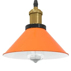 Luminaires-vidaXL Lampe suspendue réglable hauteur E27 métal Orange brillant