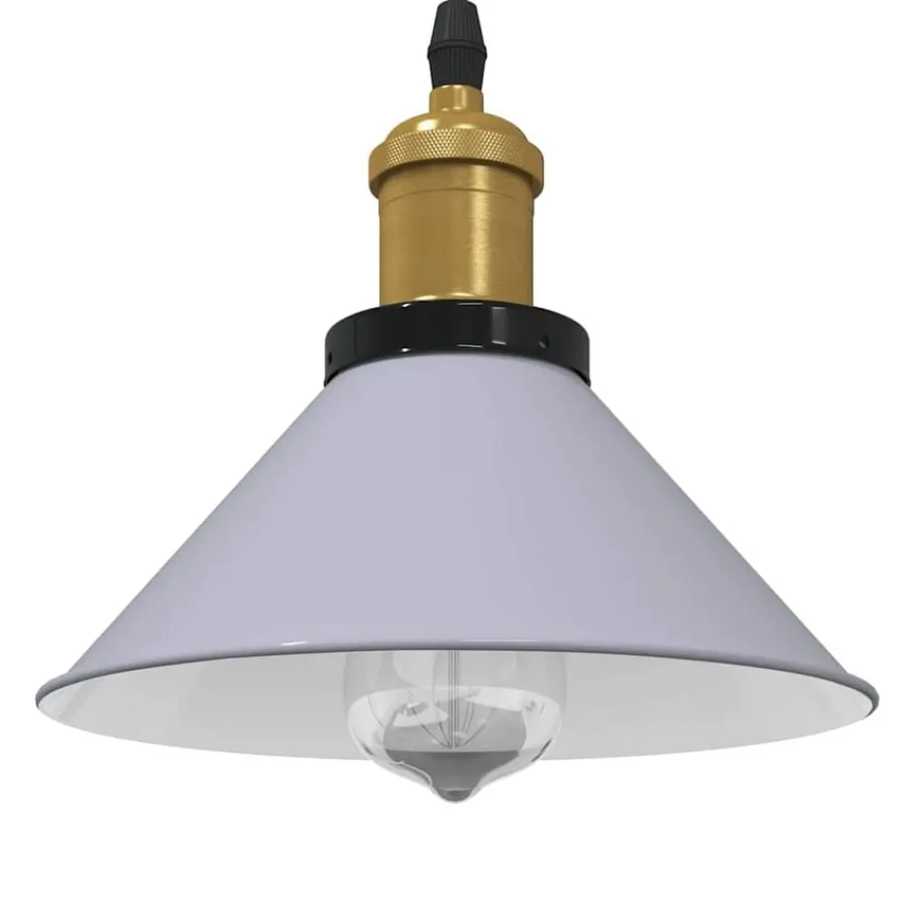 Luminaires-vidaXL Lampe suspendue réglable hauteur E27 Ø 22cm métal Gris brillant