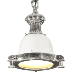 Luminaires-vidaXL Lampe suspendue 24x24x137 cm aluminium argenté et blanc