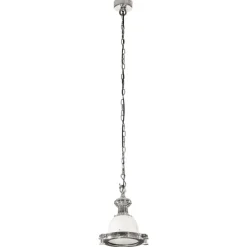 Luminaires-vidaXL Lampe suspendue 24x24x137 cm aluminium argenté et blanc