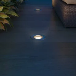 Luminaires-vidaXL Lampes au sol à LED d'extérieur 3 pcs rond