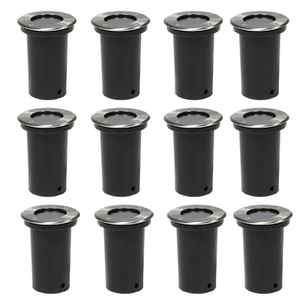 vidaXL Lampes au sol d'extérieur 12 pcs rond