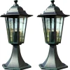 vidaXL Lampes de jardin 2 pcs Vert foncé/Noir Aluminium