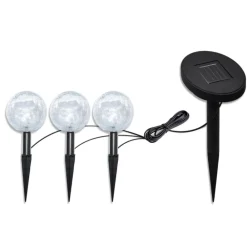 Luminaires-vidaXL Lampes de jardin LED solaires 3 pcs avec piquet de sol