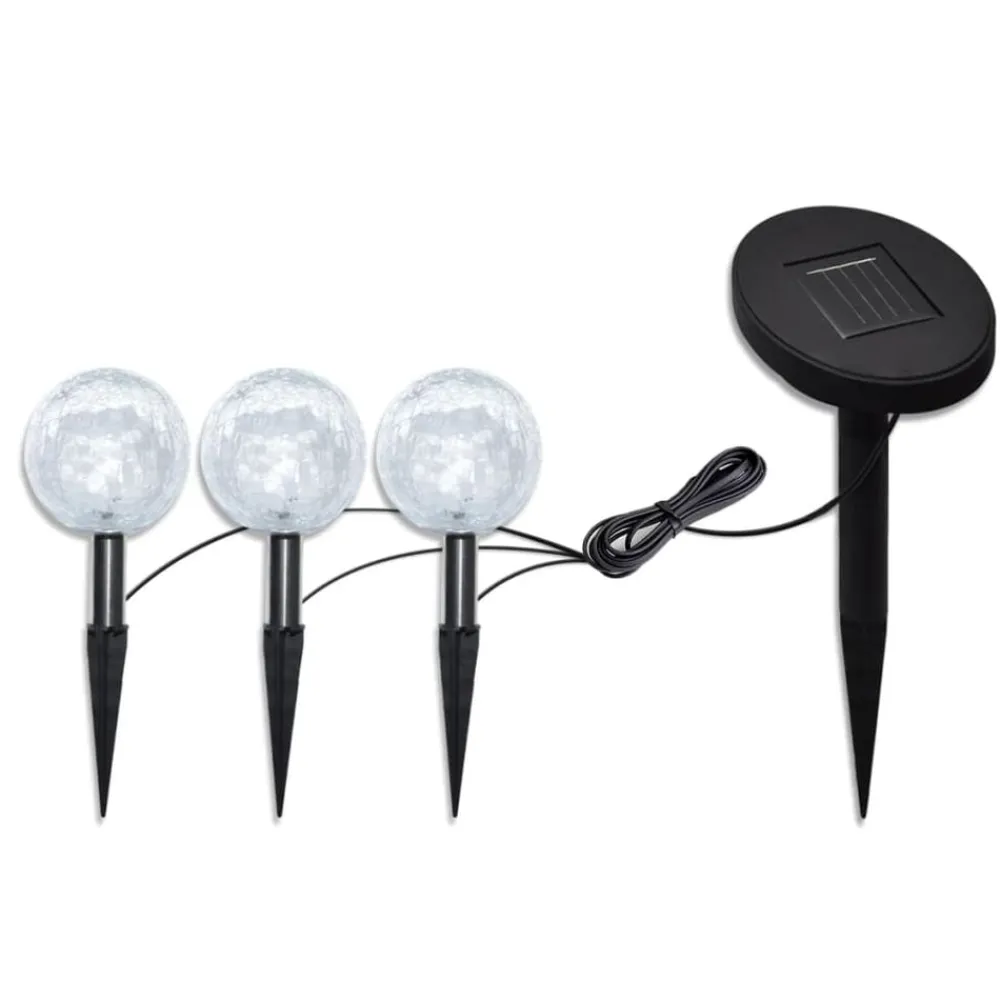 Luminaires-vidaXL Lampes de jardin LED solaires 3 pcs avec piquet de sol