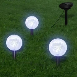 Luminaires-vidaXL Lampes de jardin LED solaires 3 pcs avec piquet de sol