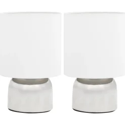 Luminaires-vidaXL Lampes de table 2 pcs Bouton tactile Blanc E14