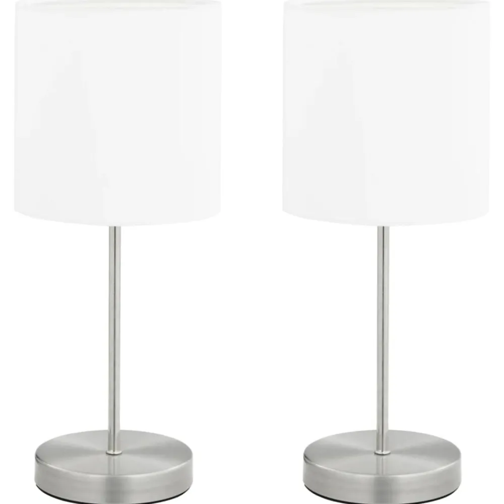 vidaXL Lampes de table 2 pcs Bouton tactile Blanc E14