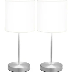 vidaXL Lampes de table 2 pcs Bouton tactile Blanc E14