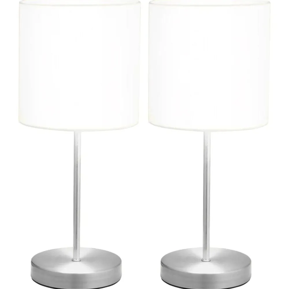 vidaXL Lampes de table 2 pcs Bouton tactile Blanc E14